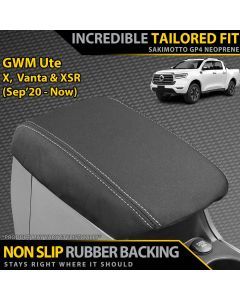 GWM Ute X, Vanta & XSR GP4 Neoprene Console Lid Cover (Made to Order)