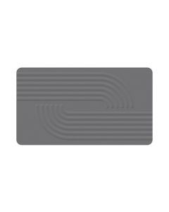 Hard Diatomite Large Bath Mat (Engraved Curves and Lines) - Dark Grey