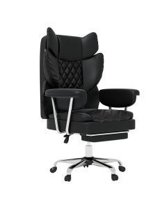 Levede Office Chair Gaming Leather Study Work Adjustable High Back Chair Black