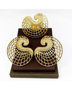 18K Gold Plated Earrings and Ring Set (Model 2)