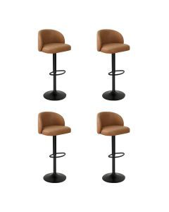 Levede 4x Bar Stools Gas Lift PU Leather Footrest Swivel Adjustable Kitchen