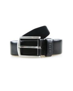 Dents Men’s Heritage Full-Grain Leather Belt with Satin Nickel Buckle in Black