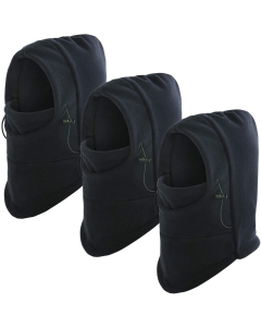 3x Windproof Thermal Fleece Balaclava Beanie Hat Full Face Mask Ski - Black