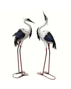 Crane Statues Iron Garden Decor (2pcs)