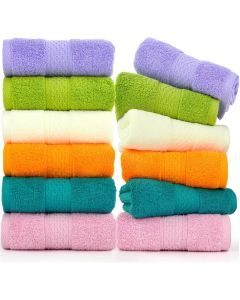 168x 100% Cotton Hand Towels Bulk Pack - Face Washers in Assorted Colours (34x62cm)