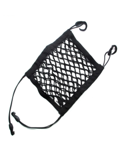2Pcs Elastic Car Storage Net Bag Between Seat Organizer Barrier Black