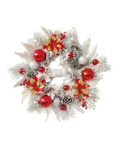 Christmas Elk Wreath Hanging Front Door Decoration