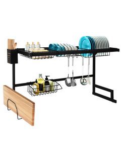 Toque Dish Drying Rack Over Sink Steel Dish Drainer Plate Cutlery Organizer