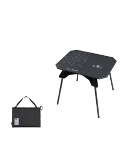 Ultralight Dual-Purpose Camping Adjustable Folding ABS Table Blac
