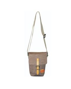 FIB Water Resistant Small Canvas Shoulder Bag - Sand (Adjustable Strap)