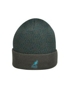 KANGOL Lozenge Pull On Beanie Jacquard Knit Winter Hat - Dark Flannel