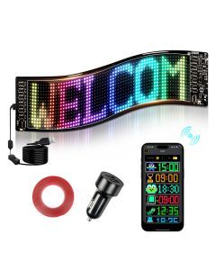 Emitto Programmable LED Sign 92x374mm Matrix Panel Foldable Message Display