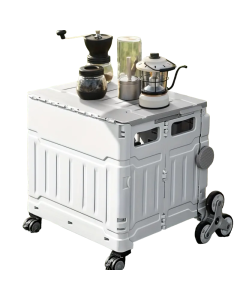 50L Folding Shopping Cart for Picnics, Camping, and Market Stalls - Gray