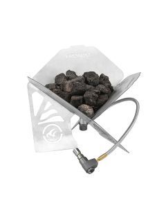 Antarcti Mini Gas Fire Pit Windproof Stainless Steel Heater Silver