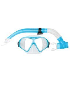 Mirage Tropic Adult Blue Silitex Snorkel & Mask Set with Tempered Lens