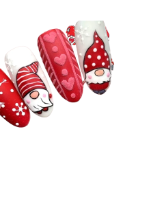 Winter Red Gonk Nail Art Sticker - Christmas Series