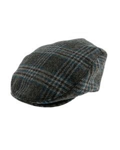 Dents Mens Abraham Moon Tweed Quilted Flat Cap - Graphite (Driving Cabbie Ivy Hat)
