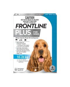 Frontline Plus Dog 10-20kg Blue Medium 6pk