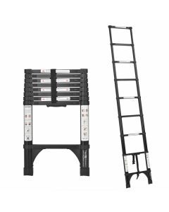 Black 2.6m Portable telescopic ladder with carry bag