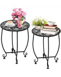 2-Pack Cast Iron Patio Side Tables