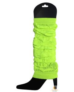 1 Pair Fluro Yellow Leg Warmers - Womens Dance Costume/80s Party