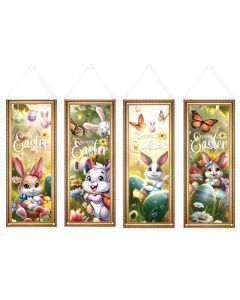 4pcs Easter Decorative Flags Set for Yard and Porch