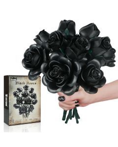 Black Rose Building Block Set Gothic Bouquet (12 PCS)