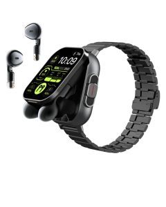 2-in-1 Smart Watch with Earphones Bluetooth GPS (Black)