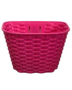 Pink Plastic Wicker style Front Bike Basket