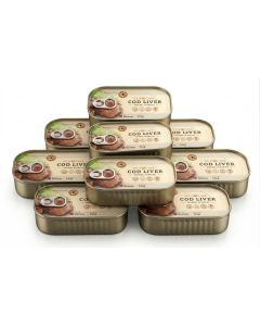 9x 121g Sea Cave Cod Liver Fish in Natural Own Oil Bulk Pack (Metal Tin) - Product of Norway