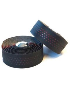 Endzone Handlebar Cushion Tape Black Microfibre + Red Shockproof w/plugs