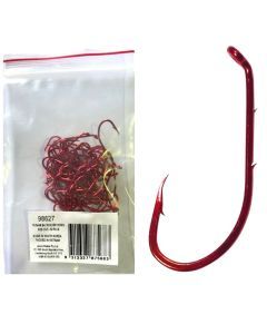 50 Pack of Tsunami Size 2 Red Chemically Sharpened Baitholder Hooks