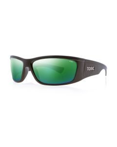 Tonic Shimmer Polarised Sunglasses with Glass Green Mirror Lens & Black Frame