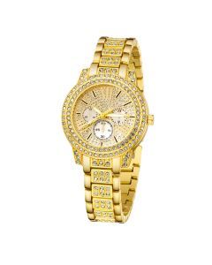 Women's Gold Quartz Watch Jewelry Gift Set