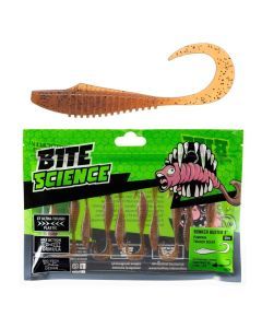 10 Pack of 3 Inch Bite Science Bunker Buster Soft Plastic Lures - Pumpkin