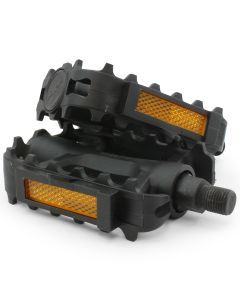 Black Tough Plastic Replacement Bike Pedals 1/2-Inch Thread