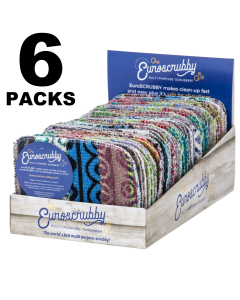6x EUROSCRUBBY Multi-Purpose Scrubber Bulk Pack - Cloth Cleaner for Bathroom/Kitchen
