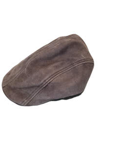 Scala Mens Leather Newsboy Panel Driving Flat Cap - Chocolate Brown - S/M (Lined Hat)