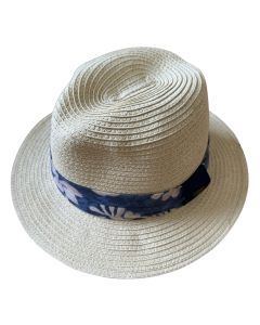 Scala Toyo Straw Hat Panama Fedora Handmade - Beige M-L