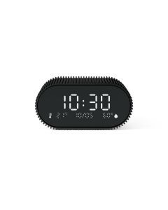 Lexon Ray Clock Lcd Alarm Clock With Temperature / Humidity Display - Black
