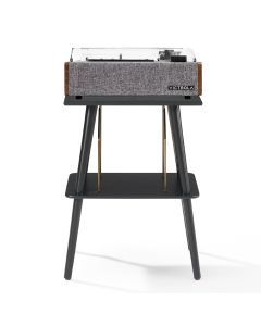 Victrola Eastwood II Turntable - Walnut + Entertainment Stand Bundle - Black