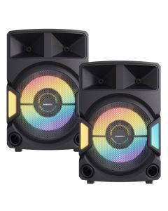 2x Majority PS500 - Bundled PA System 150w Bluetooth Karaoke-DJ-Party-PA System - Black