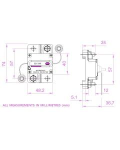 Exotronic 30A Surface Mount Waterproof DC Circuit Breaker